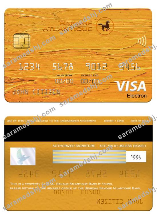 Senegal Banque Atlantique Bank visa electron card